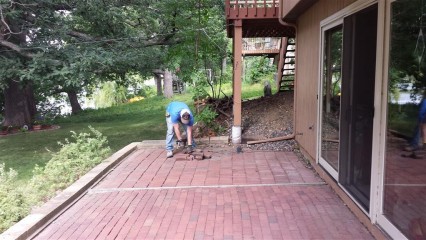 Pulling the old pavers