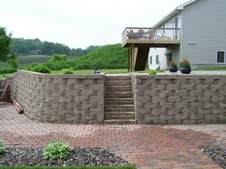 River rock with pavers