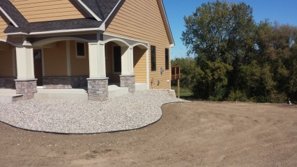 Rock and edging in new construction