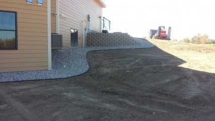 Rock and edging in new construction